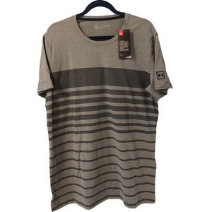 NWT Under Armour Fitted Gray Striped Tee